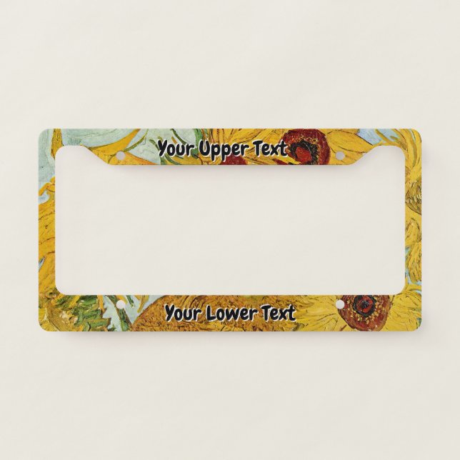 Vincent Van Gogh - Vase with Twelve Sunflowers License Plate Frame (Front)