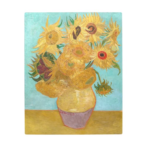 Vincent Van Gogh _ Vase with Twelve Sunflowers Metal Print