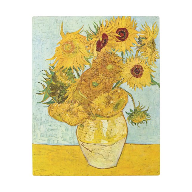 Vincent Van Gogh - Vase with Twelve Sunflowers Metal Print (Front)