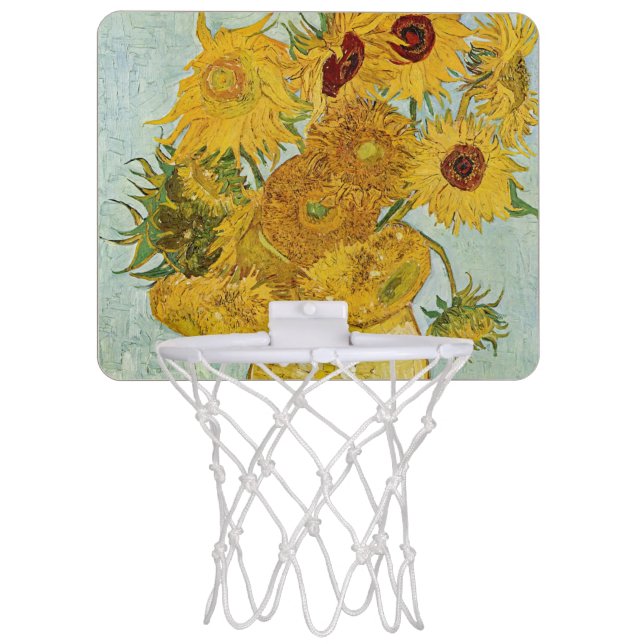Vincent Van Gogh - Vase with Twelve Sunflowers Mini Basketball Hoop (Front)