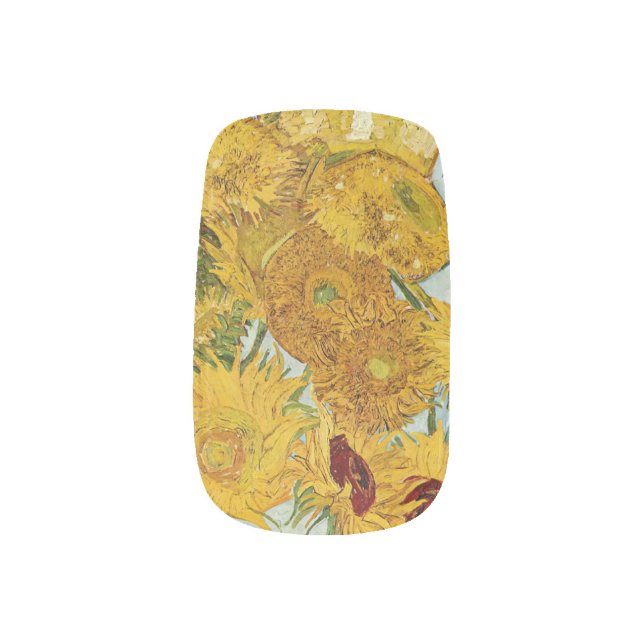 Vincent Van Gogh - Vase with Twelve Sunflowers Minx Nail Art (Left Thumb)