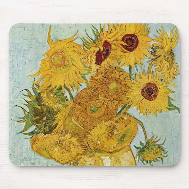 Vincent Van Gogh - Vase with Twelve Sunflowers Mouse Pad (Front)