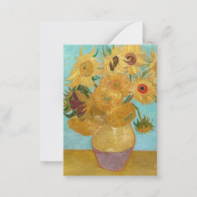 Vincent Van Gogh - Vase with Twelve Sunflowers Note Card (Front)