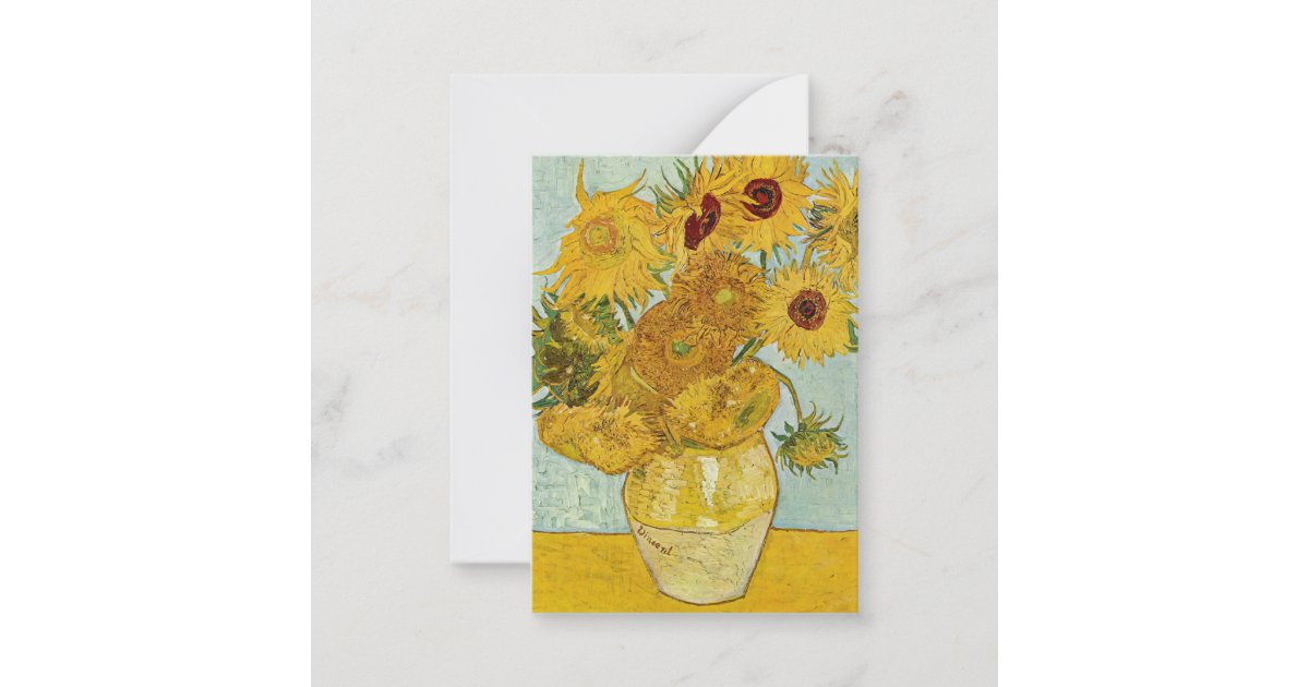 Vincent Van Gogh - Vase with Twelve Sunflowers Note Card | Zazzle