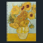 Vincent Van Gogh - Vase with Twelve Sunflowers Notebook<br><div class="desc">Vase with Twelve Sunflowers / Vase avec douze tournesols - Vincent Van Gogh,  August 1888 - Sunflowers 1888 third version (F456)</div>