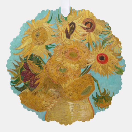 Vincent Van Gogh _ Vase with Twelve Sunflowers Ornament Card