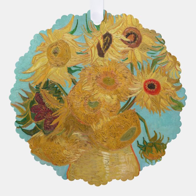 Vincent Van Gogh - Vase with Twelve Sunflowers Ornament Card (Front)