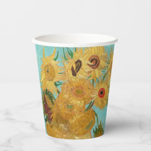 Vincent Van Gogh _ Vase with Twelve Sunflowers Paper Cups