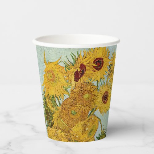 Vincent Van Gogh _ Vase with Twelve Sunflowers Paper Cups