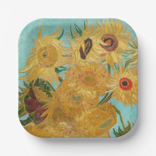 Vincent Van Gogh _ Vase with Twelve Sunflowers Paper Plates