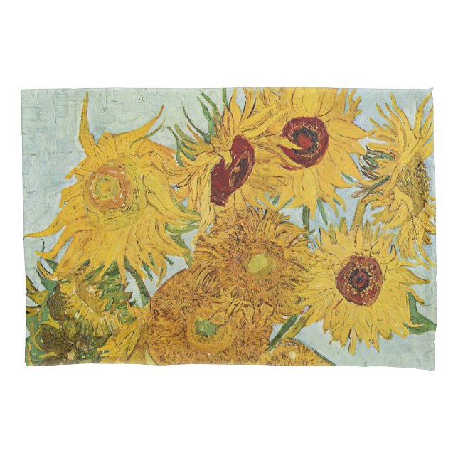 Vincent Van Gogh - Vase with Twelve Sunflowers Pillow Case (Front)