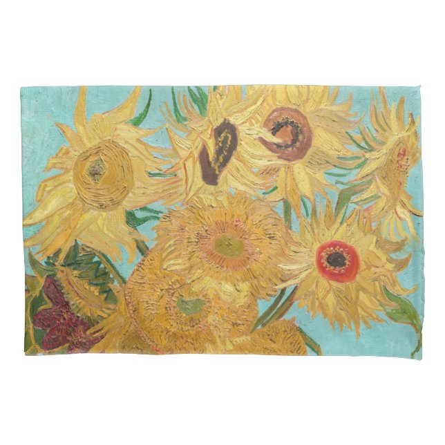 Vincent Van Gogh - Vase with Twelve Sunflowers Pillow Case (Front)