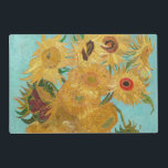 Vincent Van Gogh - Vase with Twelve Sunflowers Placemat<br><div class="desc">Vase with Twelve Sunflowers / Vase avec douze tournesols - Vincent Van Gogh,  January 1889 - Sunflowers 1889 repetition of third version (F455)</div>