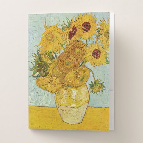 Vincent Van Gogh _ Vase with Twelve Sunflowers Pocket Folder