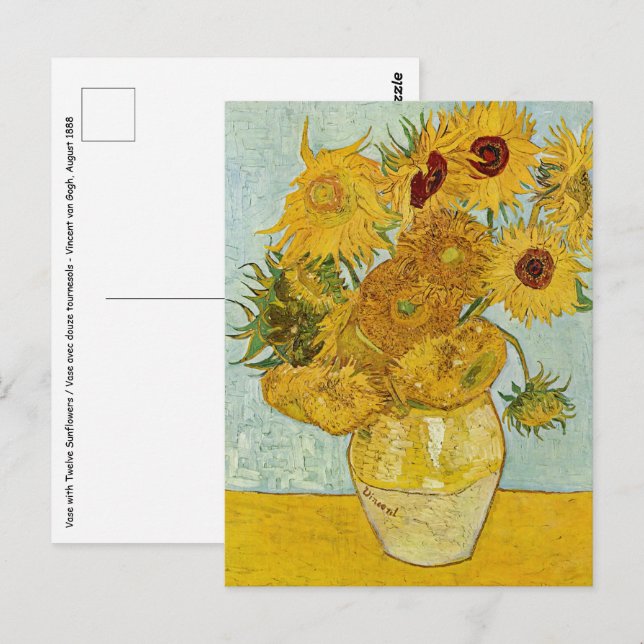 Vincent Van Gogh - Vase with Twelve Sunflowers Postcard (Front/Back)