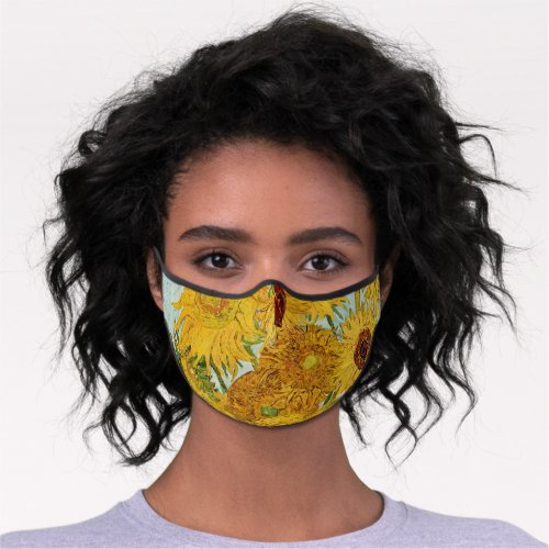 Vincent Van Gogh _ Vase with Twelve Sunflowers Premium Face Mask
