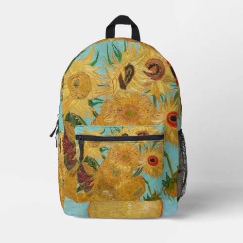 Vincent Van Gogh _ Vase with Twelve Sunflowers Printed Backpack