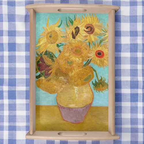 Vincent Van Gogh _ Vase with Twelve Sunflowers Serving Tray