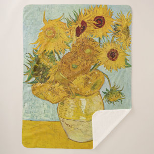 Vincent Van Gogh - Vase with Twelve Sunflowers Sherpa Blanket
