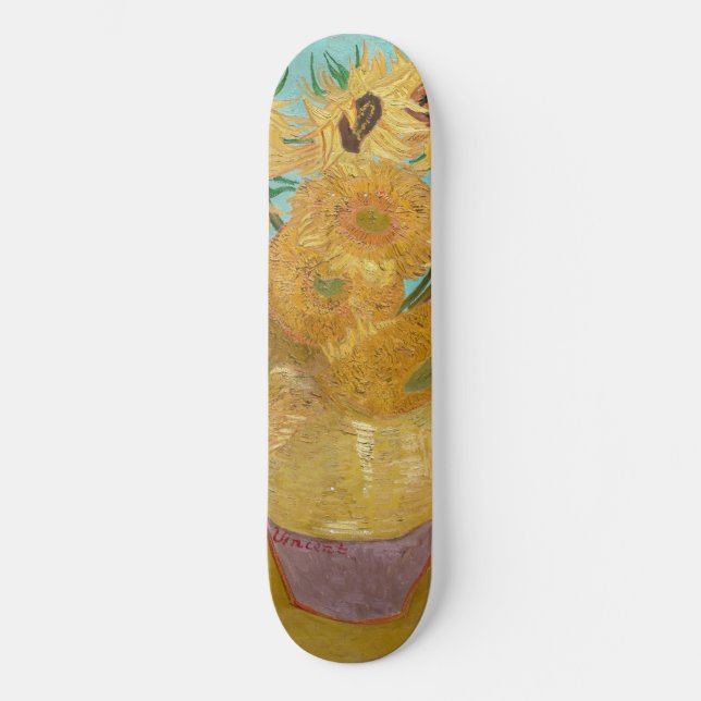 Vincent Van Gogh - Vase with Twelve Sunflowers Skateboard (Front)