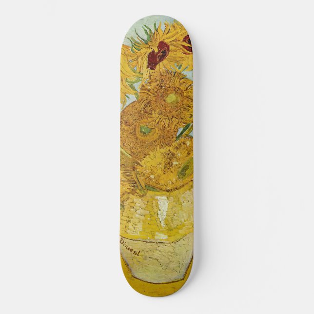 Vincent Van Gogh - Vase with Twelve Sunflowers Skateboard (Front)