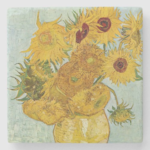 Vincent Van Gogh _ Vase with Twelve Sunflowers Stone Coaster