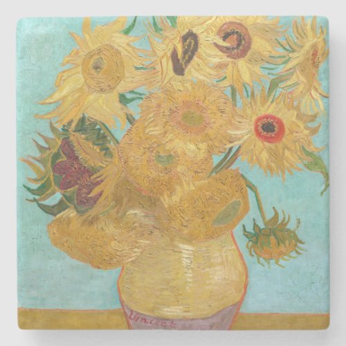 Vincent Van Gogh _ Vase with Twelve Sunflowers Stone Coaster