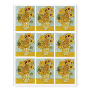 Vincent Van Gogh - Vase with Twelve Sunflowers Temporary Tattoos