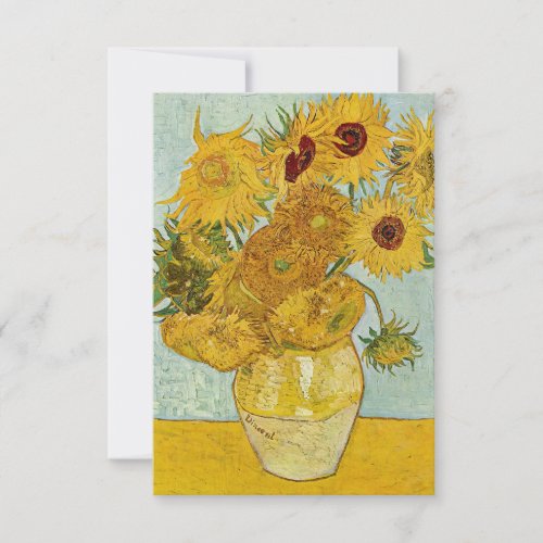 Vincent Van Gogh _ Vase with Twelve Sunflowers Thank You Card