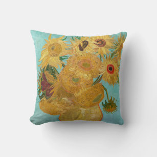 Vincent Van Gogh - Vase with Twelve Sunflowers Throw Pillow