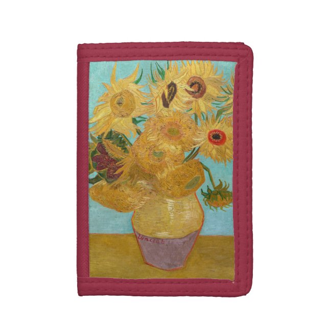 Vincent Van Gogh - Vase with Twelve Sunflowers Trifold Wallet (Front Vertical)