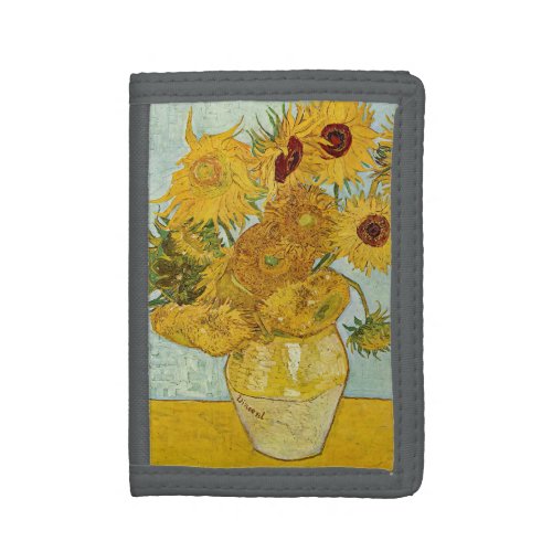 Vincent Van Gogh _ Vase with Twelve Sunflowers Trifold Wallet