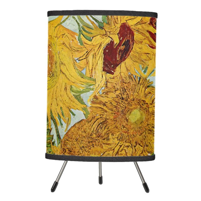 Vincent Van Gogh - Vase with Twelve Sunflowers Tripod Lamp (Front)