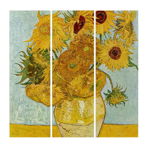 Vincent Van Gogh _ Vase with Twelve Sunflowers Triptych