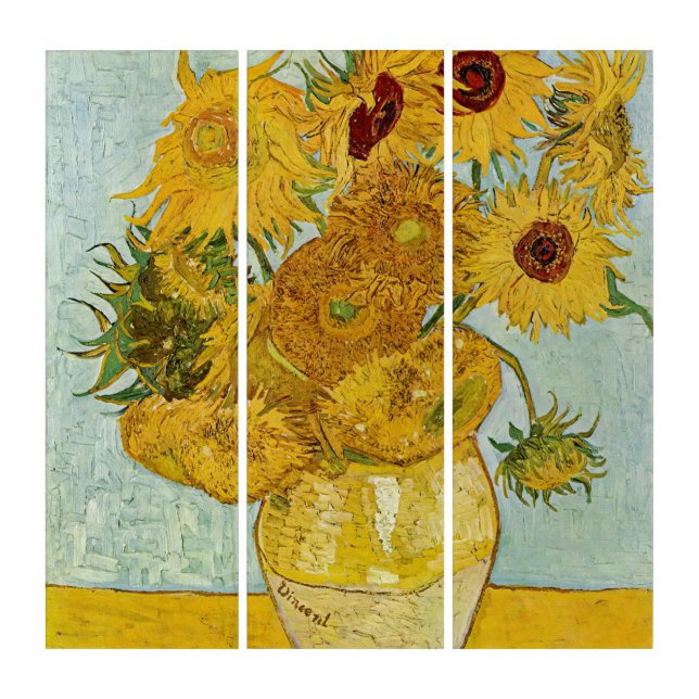 Vincent Van Gogh - Vase with Twelve Sunflowers Triptych (Front)