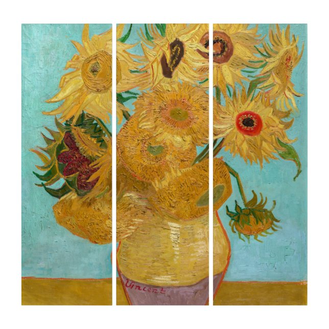Vincent Van Gogh - Vase with Twelve Sunflowers Triptych (Front)