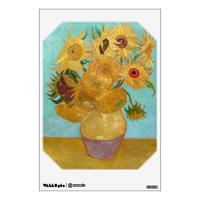 Vincent Van Gogh - Vase with Twelve Sunflowers Wall Decal (Front)