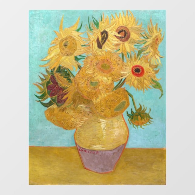 Vincent Van Gogh - Vase with Twelve Sunflowers Wall Decal (Front)