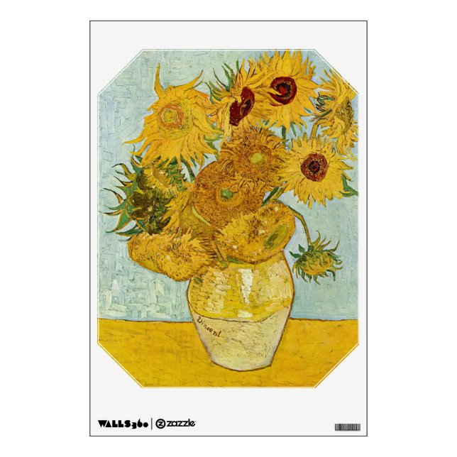 Vincent Van Gogh - Vase with Twelve Sunflowers Wall Decal (Front)