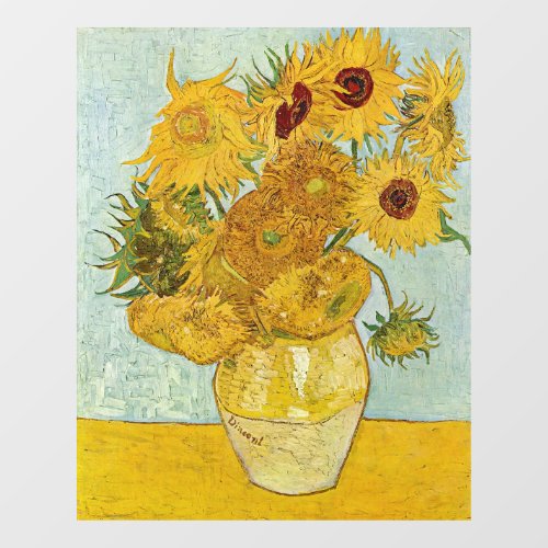 Vincent Van Gogh _ Vase with Twelve Sunflowers Window Cling