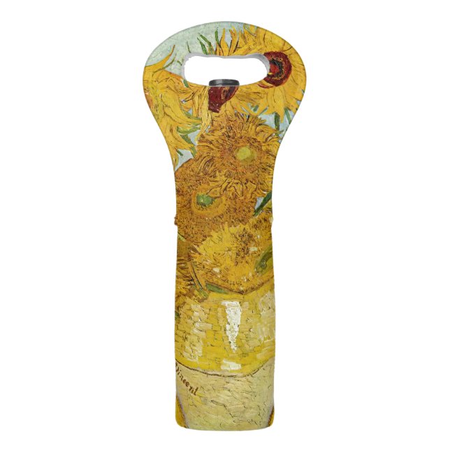 Vincent Van Gogh - Vase with Twelve Sunflowers Wine Bag (Front)