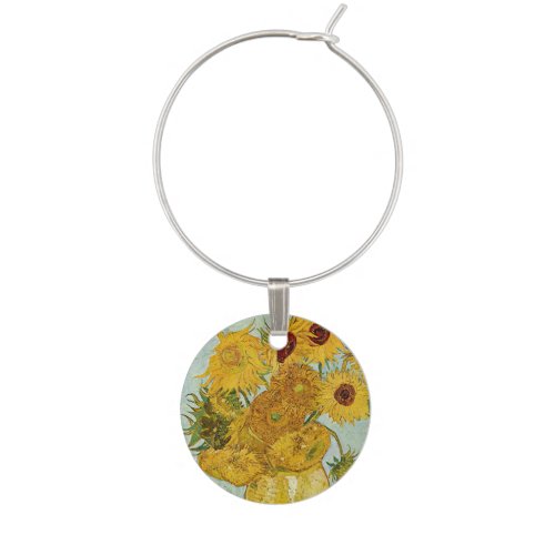 Vincent Van Gogh _ Vase with Twelve Sunflowers Wine Charm