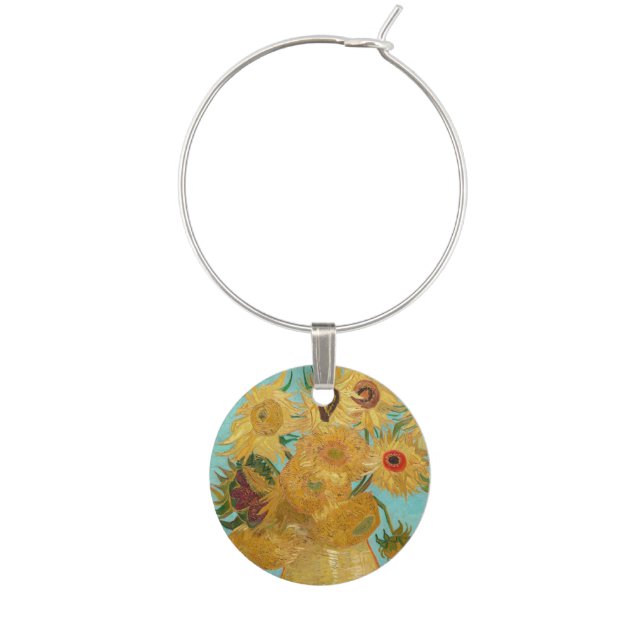 Vincent Van Gogh - Vase with Twelve Sunflowers Wine Charm (Front)