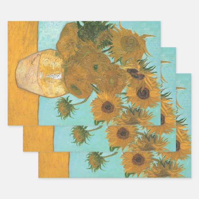 Vincent van Gogh - Vase with Twelve Sunflowers Wrapping Paper Sheets (Set)