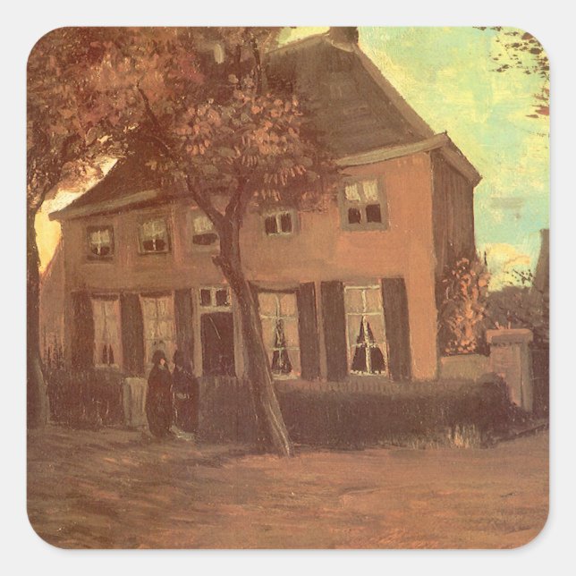 Vincent van Gogh - Vicarage at Nuenen Square Sticker (Front)