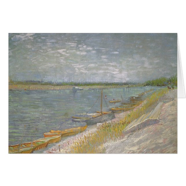 Vincent van Gogh - View of a River w Rowing Boats Cards (Front Horizontal)