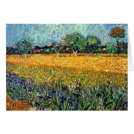 Vincent Van Gogh - View Of Arles With Irises Cards (Front Horizontal)