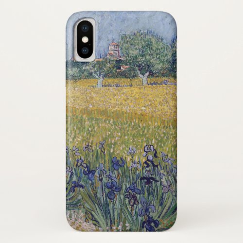 Vincent Van Gogh _ View of Arles with Irises iPhone X Case