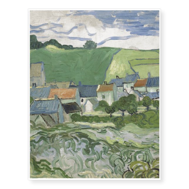 Vincent van Gogh - View of Auvers Temporary Tattoos (Front)