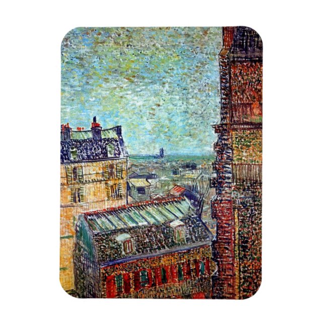 Vincent Van Gogh - View Of Paris Pointillism Art Magnet (Vertical)